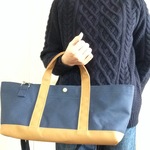 ヨコナガメトート‐ワイド(2ｗａｙ)　コン×ツチ　帆布