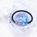 【送料無料】まんまる レジンヘアゴム蝶々天然石入り