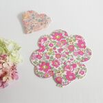 リバティと6重ガーゼのよつばハンカチ*Betsyローズピンク×ライトピンク◇1枚
