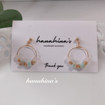 小粒キューブ天然石のフープピアス♡イヤリング