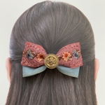 インド刺繍リボンのバレッタ