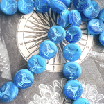 【6コセット】JIRI＊IVANA#czech beads#チェコビーズ　bird12㎜　blue mix/blue