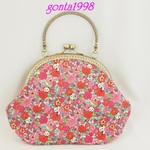 「tamakei様のご注文品」☆気持ち華やぐがま口バッグ☆（大）（口金16.5センチ））（ラミネート生地）（パンダと花柄・赤♡）