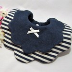 再販 可愛いお花のスタイ・４wayタイプ🌼ボーダー紺