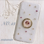 押し花　スマホケース&スマホリング　13