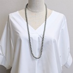 グレー♡コットンパール2wayロングネックレス 