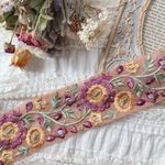 インド刺繍リボン　花柄　花　ゴールド