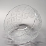 江戸切子(花切子）アイスクリームグラス　輝七宝～かがやきしっぽう～