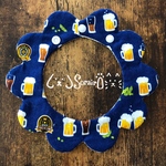ペット用もくもくスタイ♡とりあえず生！柄🍻(ネイビー)♡リボン・鈴オプション