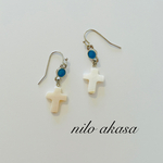 【No.57】✛シェルクロスの揺れるピアス✛