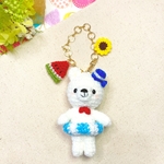 夏♪しろくまのあみぐるみバッグチャーム(ふわふわ)