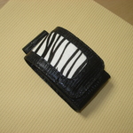 レザークラフト　zippoが入るシガレットケース　ベルトループ付き　レザー&プリントファー（黒・本革）