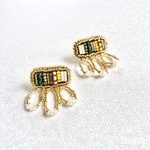 ピアス⚪︎*.ビーズフリンジ　yellow    ビーズ刺繍 