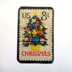 アメリカ1973年「クリスマスツリー切手」ブローチ 65