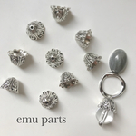 antiquesilver  beadscap parts6p