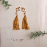 《再×16》タッセルとパールのイヤリング＊＊yellow