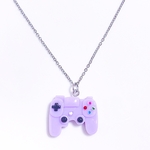 ゲームのコントローラーネックレス♡薄紫色　紫　シルバー　地雷系　サブカル地雷　量産型　推しカラー　推し色　ギフト　アクセサリー　お揃い　プレゼント　男女兼用　カップル　45cm 60cm 可愛い