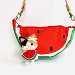 夏はやっぱりスイカのポーチ☆スイカ大好きな三毛猫ちゃん付