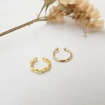 silver925イヤーカフ ２点セット シンプル  ゴールドカラー  〔金属アレルギー対応〕 