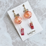 大人可愛い 赤色紅葉の風鈴ミニチュアピアス イヤリング