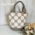 帆布バケツ型トートバッグ　ドット