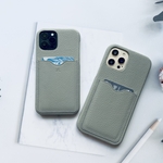 本革　カード収納可☆あなただけの名前が入れられる　レザーiPhoneケース