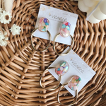 [再販] ハンドメイド ピアス カラフルさざれ石ピアス 2way 夏ピアス new