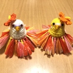 インコちゃん用♡フラダンス♡セット（オレンジトロピカル）