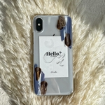 ニュアンスiPhoneケース (blue) 【選べるカード】 ￤スマホケース￤クリアケース