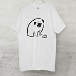 餌待ち パグ　 Tシャツ（ホワイト）犬