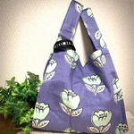 北欧柄コンビニバック（お花）紐付き
