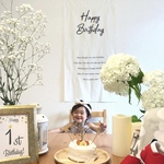 即納【tapestry】縦型＊コットンリネンのバースデータペストリー＊Happy Birthday＊ナチュラル＊ファブリックポスター＊名入れなし