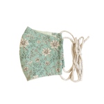 antique flower ribbon  mask【おしゃれ 大人 ﾏｽｸｶﾊﾞｰ 紐　ﾘﾎﾞﾝﾏｽｸ  小さめ　爽やか　ミントグリーン　ﾌｨﾙﾀｰﾎﾟｹｯﾄ  　花柄マスク　　きれいめ　】 