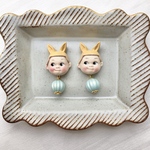 ❤️再販⑨❤️ レトロな男の子のピアス　イヤリング　　昭和レトロ　レトロ　レトロポップ　ファンシー　大ぶり　