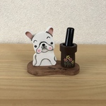 トールペイント  印鑑(シャチハタ)スタンド      フレンチブルドッグ(白)