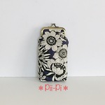 アンティークアートフラワー柄＊がま口メガネケース
