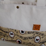黒ねこドルチェ☆たっぷりトートバッグ☆帆布＆本革タグ