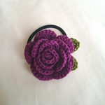 <再販1>薔薇のヘアゴム・パープル