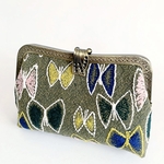 ミナペルホネン &リバティ　がま口クラッチバッグ