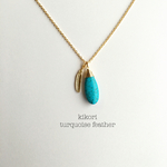 turquoise feather ネックレス