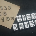 消しゴムはんこ☆数字10個セット(立体文字バージョン)