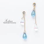 チェコドロップ~BLUE~(534) ピアス/ノンホールピアス/樹脂ピアス