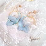 紫陽花きれいなフープピアス/イヤリング 