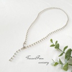 silver necklace ボールチェーン  ラリエット ネックレス  Y字   プラチナ  ニッケルフリー   silver