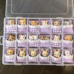 【新柄】シルバニア　赤ちゃん　ベッド　布団　ケース　収納　紫無地＆チェック