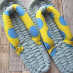 布ぞうり：ice blue24.5cm/dotブルー