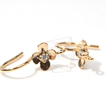 ERG-001-G【4個入り】フックピアスCZ Flower Earwires-French Hook Earrings