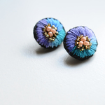 ＜Stella～遊び好きの星～＞刺繍ピアス◎Osean/海色◎ブルー◎ロングポスト変更可能◎2way