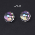 A3261  12個  高品質アクリルピアス 半円ピアス 24mm オーロラクリアカラー 3×（4ヶ）