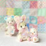 パステルイエローのもこもこうさぎちゃん🐰とヒヨコちゃん🐤set⭐︎レトロアニマル